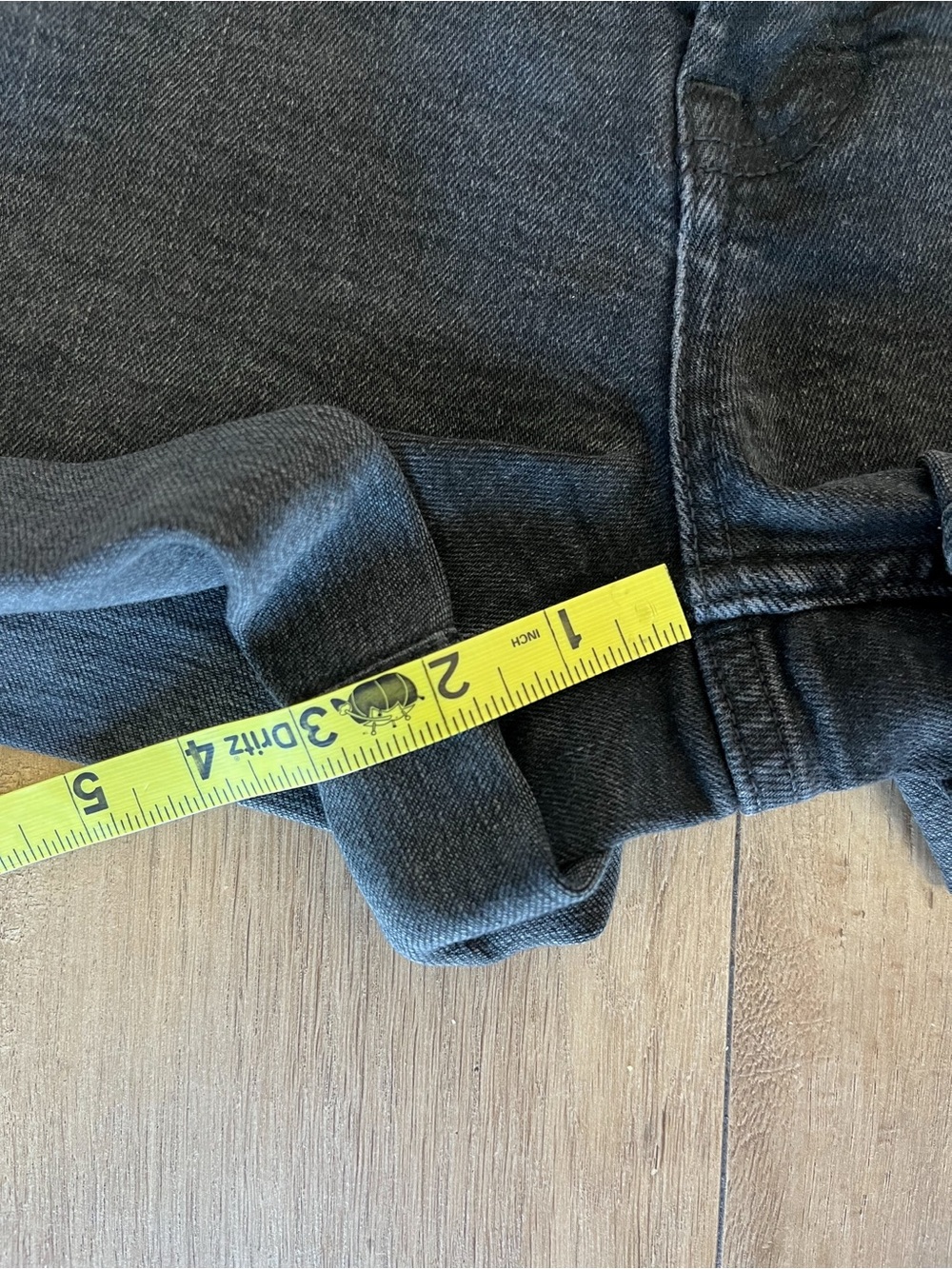 Free Assembly High Rise Raw Hem Cuffed Black Denim Shorts 3” / 6” Inseam” - Picture 4 of 10